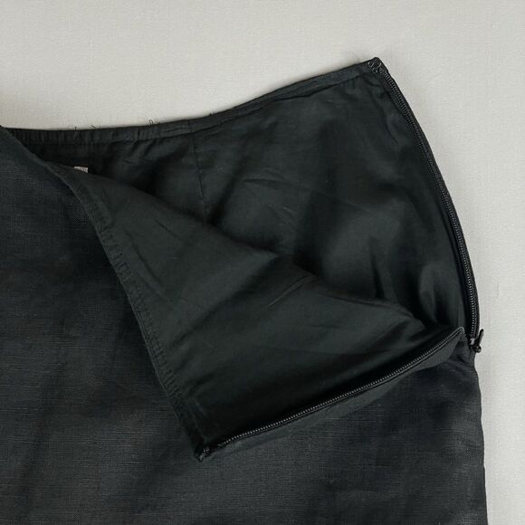 J Jill Linen Midi Shirt Women's Petite Med Black Lined Zip Close Dark Academia - Picture 3 of 10